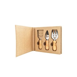 Bomboniere matrimonio utili cucina set 3 pezzi forchetta - coltello - paletta con scatola