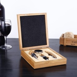 Bomboniere per nozze a tema vino utili e orgininale set 4 accessori scatola bambu