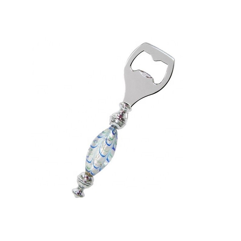 Apribottiglie con Manico in Vetro di Murano 14 cm Elegante Bomboniera Utile per Matrimonio